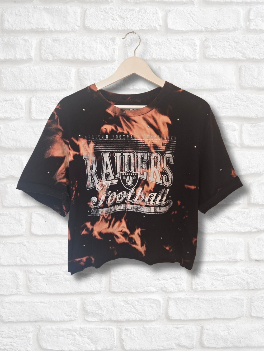 Las Vegas Raiders Crop Top W/Rhinestones